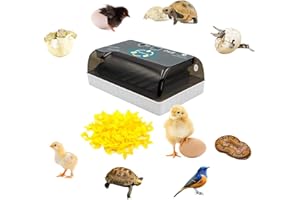 MOGOULUA 12 Egg Incubator Fully Automatic Brooding Machine for Silkies with 100pcs Chicks Glasses Eggs Candler Auto Turning Incubator Bird Hatching Machine for Hatching Beginner