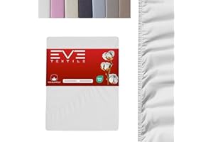 ‎EVE TEXTILE GMBH EVE Textile Spannbettlaken | 100% Baumwolle | Spannbetttuch | Bettlaken | Spannlaken | Spannbezüge | Spannoberlaken | Betttücher | Laken | Bettbezug | Jersey | 1x Weiß 160 x 200 cm