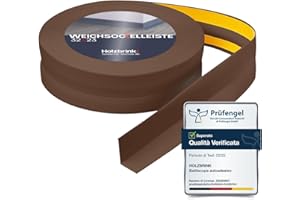 HOLZBRINK Battiscopa adesivo in PVC 32x23mm, 5 m | Bordino per top cucina, mobile per bagno | Zoccolino battiscopa | Colore: cioccolato