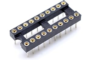 Oiyagai Lot de 20 Supports IC DIP 20 Broches, Pas de 2,54 mm, Broches Ronde pour Montage PCB, Réparation et Projets DIY