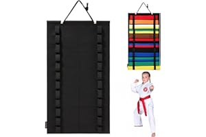 Hagmoo 12 Belts Martial Arts Belt Holder,Martial Arts Belts Organizer,Taekwondo Belt Display Rack,Kids Adults Durable Wall Hanging Belt Display Holder for Judo