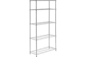 Honey-Can-Do 5-poziomowy wytrzymały regał idealny do łazienki, garażu i spiżarni, wielofunkcyjny, regulowany, o nośności do 90 kg na półkę
