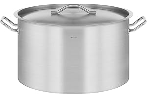 Royal Catering Casserole Induction Fond Rapporté Sandwich Triple (59 L, Ø 50 cm, Avec Couvercle, Inox Aluminium)