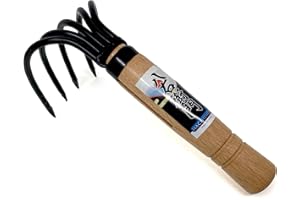 HACHIEMON Japanese Ninja Claw Garden Rake or Cultivator for Gardening - Compact and Sturdy - Made in Japan