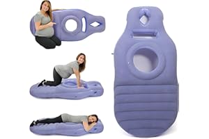 Kingbar Nadmuchiwana poduszka ciążowa, poduszka ciążowa z otworem na brzuch, dla optymalnego wsparcia snu, wsparcie dla dziecka, niebieska