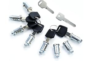 SENLINLIN Set di 8 Serrature di Sicurezza per Portapacchi Auto, Compatibili con Lucchetti Thule, Cilindri di Serratura Antifurto per Barre Portatutto, Scatole Portatutto, Portabici e Portasci