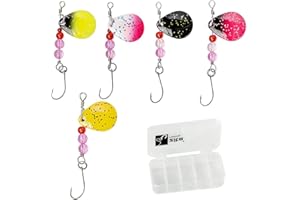 Zite Fishing Lot de 5 leurres de pêche ultra légers rotatifs 2,4 g