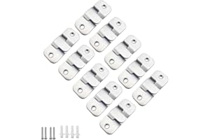 MZMing 10 Paires [20 pack] Support de Montage Dissimulé Embarqué Interverrouillage Pendaison Boucle Quincaillerie Murale en Acier Inoxydable pour Accrocher la Photo Miroir Cadre Dosseret Meubles