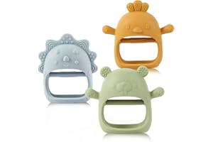 AOISOUK Gant De Dentition Bebe, Anneau Dentition Bebe, Jouet Dentition Bebe, Pour 3 Mois Et Plus De Dourrissons, Formes Faciles à Tenir Pour L'exploration Sensorielle