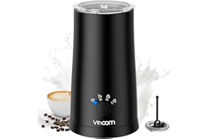 VIHOOM Milk Frother Machine Electric Milk Frother and Warmer, 4 in 1 Milk Steamer and Frother for Hot or Cold Milk Heater, Silent Milk Warmer, Automatic Milk Frothers