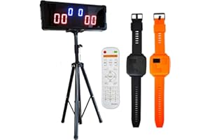 EMPOTEC Tableau électronique Marque Points Score Jeu Padel avec 2 Contrôleurs à Bracelet et Télécommande pour Mise à niveau Score avec Trépied et Batterie Lithium