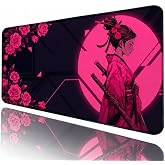 Desenli Baskılı Model Black Deer XXL Gaming Mouse Pad 90x40 cm &ndash; Dikişli Kenar, Kaymaz Taban, Dijital Tasarım, Hassas Takip, 