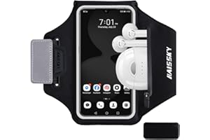 HAISSKY Sportarmband Mit Kopfhörer Tasche Sportarmband Handytasche Sport für iPhone 14 Pro/13 Pro/12 Pro/11/11 Pro/XR/XS/X/8 Plus,Huawei P40/P30/Mate 20 Pro Handyhülle Running Armband