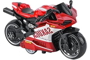 FPAEHRY 1PCS Motorcycle Model Ornaments, Mini Motorcycle Toys Alloy Motorbike Toy Highly Simulation Motorbike Model Pull-Back Vehicle Toy for Child Intellectual Toy Gift (Red)