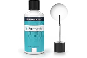 Paintsmiths Touch Up Paint - Multi Surface Paint for Kitchen, Bathroom, Radiators, Wood & uPVC - Satin - 30ml Bottle & Brush - Easy Application - Quick Drying Chip & Scratch Repair