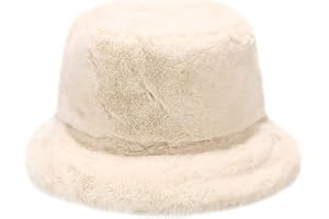 XYIYI Fourrure Bobs Chapeau Duveteux Seau Chapeau d'hiver Pêcheur Chapeau pour Femmes Filles