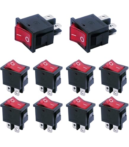 Interruttore A Bilico Mini Nero 2 Pin ON/OFF - Uxcell AC 250V/6A 125V/10A