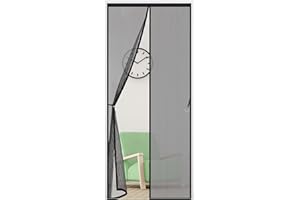 Aibingbao Moustiquaire Porte Fenetre Magnetique 85x210cm(33x83inch) MagnéTique Rideau De Porte Anti Insecte Mouche Moustique sans Percer Outil Facile pour Enfants et Animaux de Compagnie, Noir