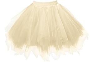 AmyGline Damen Tüllrock 50er Rockabilly Rock Petticoat Tutu Unterrock Kurz Ballett Blase Tanzrock Tanzkleid Ballkleid Abendkleid Karneval Party Kostüm