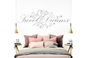 Grandora väggtatuering spruch Sweet Dreams II sovrum söt dröm självhäftande Sticker dekal väggdekal väggdekoration W718