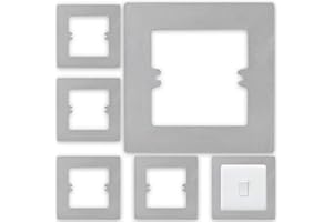 Acmerota Single Light Switch Surround - Finger Plate & Electrical Plug Socket Gray 6-Pack Wall Protector