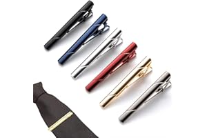 APKOL 6 Piezas Pasador de Corbata, Cobre Metal Hombre Clips de Corbata Clásicos, Pasadores de Corbata para Negocio, para Reunión de Negocios de Boda, para San Valentín, cumpleaños y aniversario