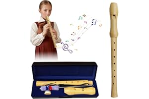 CLIUNT Blockflöte Holz, Holzblockflöte im Deutschen Stil, Blockflöte Deutsche Griffweise, Flöte Kinder, 8-Loch Flöte, für Kinder, Erwachsene, Anfänger, mit Hartschalenkoffer