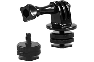 ZETONG Camera Hot Shoe Mount with Adapter for GoPro Hero 12 11 10 9 8 7 6 5 Attaching on Gopro DSLR Camera or Ring Light Photography
