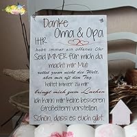 Shabby Style Holzschild - Danke Oma & Opa (ICH)