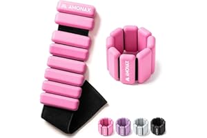 Amonax Adjustable Ankle and Wrist Weights Set, Fitness Leg Weights for Women Men, 1lb/2lb Pair for Strength Training, Pilates Weights Running Swimming Weights, Hand Arm Weights for Yoga, Dance