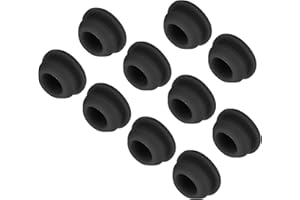 ‎QUARKZMAN QUARKZMAN 10 Stück Silikonstopfen Silikon Lochstopfen, 10 mm Montagedurchmesser Schmale Nutbreite 2 mm Rund Gummistopfen Blindstopfen Abdeckstopfen für Küchen Bulkheads Schwarz