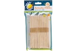 Craft Planet Lollipop Sticks Approx 50 Pieces, Natural, Extra Large Wooden Lolly Sticks For Art And Crafts Projects, Model Making, Lolly, Cake Pop Stick, Plant Labels, Ice Lolly Stick Wood Coloured