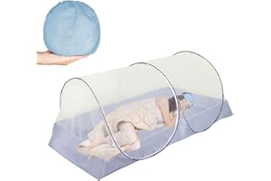 RECITEM Moustiquaire pliable, 100 x 200 cm, portable, tente de camping, voyage, installation rapide, tente d'extérieur, ciel de lit de voyage, gris