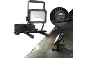 ‎NORTHPOINT Northpoint LED Blackline Baustrahler Arbeitsstrahler Fluter Flutlicht Spitzwassergeschützt 20 W Leistung 1600 Lumen Lichtstrom integrierter Schalter und 3m Kabel