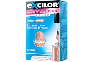 EXCILOR - Solution Forte Color - Traitement Mycose de l'ongle - Vernis traitant 30 ml (Dispositif médical) + vernis à ongles nude cosmétique 8 ml