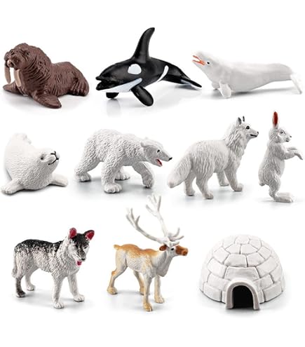 14x Figuras De Animales Del Ártico Conjunto De Animales Figuras De Animales Del Artico Juguetes Para Ninos Festivales Regalo De Cumpleanos Adorno Para Estilo A