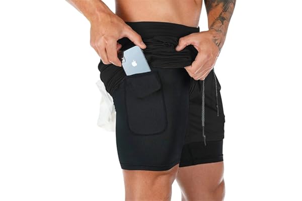 Superora Shorts d'Entraînement Sport Fitness Homme 2-in-1 Short Double Couche