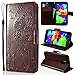 Produktbild SMART LEGEND Lederhülle für Samsung Galaxy S5/S5 Neo Ledertasche Hülle Braun Pusteblume Liebhaber Muster Schutzhülle Premium PU Leder mit Handschlaufe Flip Case Protective Cover Innere Weiche Silikon Bookcase Handy Tasche Schale mit Kartenfächer Magnetverschluß Standfunktion Etui