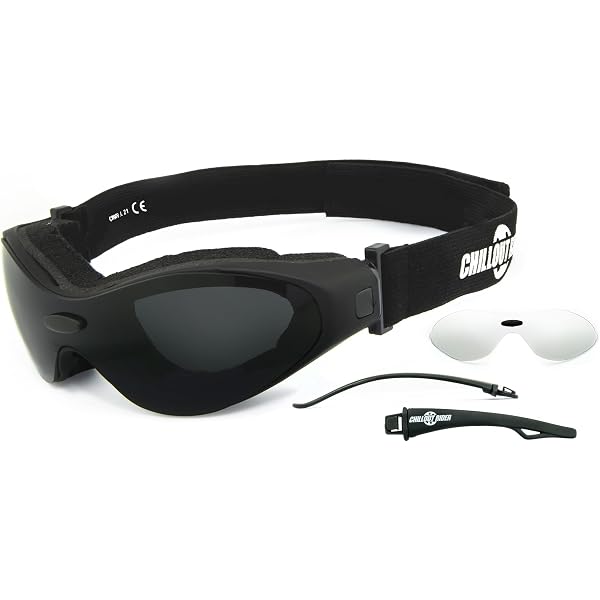 Set 3 Occhiali Moto Python: Lenti Infrangibili Trasparenti, Fumé E Gialle - Protezione UV400 E Antigraffio