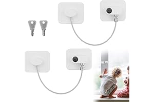 WYDEXINT 2 Pezzi Lucchetto per Frigorifero Bambini, Blocca Finestre Per Bambini, Blocca Finestra con 2 Chiavi, Sicurezza Cassetti Bambini con Forte Adesivo per Frigoriferi, Cassettiere, Porte E Finestre