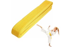 JEYORZY 1 Pcs 240cm Gelber Judo Gürtel,Gürtel Gelb, Judo Karate Gürtel Kampfsport Sport Gürtel Baumwolle,Taekwondo Belts Professioneller Karate Aikido Belt,für Erwachsene Kinder Kampfsportgürtel
