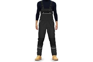 TMG® Lange Arbeitslatzhose Herren, Latzhose Style, Kniepolstertaschen aus Cordura, viel Stauraum, robust, versch. Farben