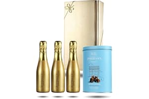 LE BON VIN Prosecco Gift Box - The Gold Rush, Bottega Gold Prosecco Trio & Chocolate Truffles Gift Set
