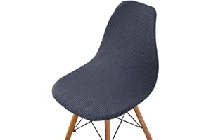 Highdi Lot de 1/2/4/6 Housse de Chaise Scandinaves Jacquard, Housse Chaise de Salle à Manger Couleur Unie, Couverture de Chaise sans Accoudoirs pour Cuisine, Salon, Bureau (Gris foncé,4 Pieces)