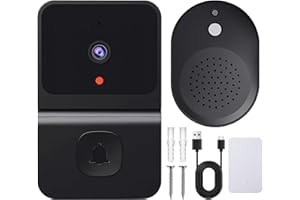 Sporgo Videocitofono: Videocitofono WLAN 1080P con Telecamera Senza Fili, WiFi 2,4G Videocitofono di Sicurezza con Visione Notturna a Infrarossi HD/Audio a Due Vie/Campanella/Supporta SD e Memoria