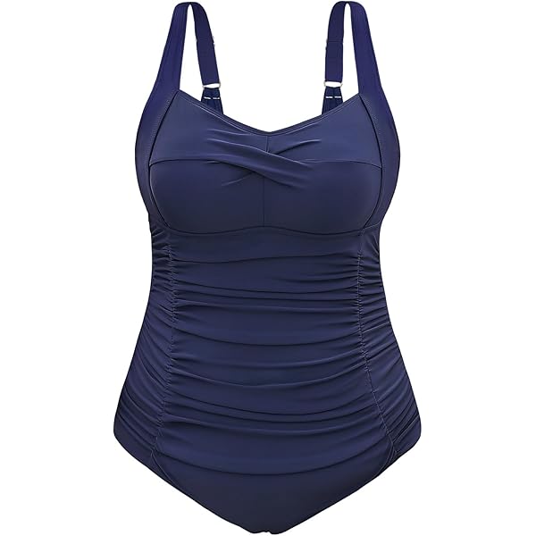 Tuopuda Eendelig badpak voor dames, grote maten, sexy eendelig voor zee, zwembad, push-up gevoerd, beha badpak, bikini, eendelig, strand, strandkleding, L-4XL, blauw en zwart, XXL
