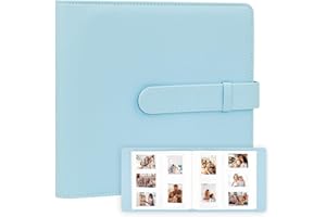 NISELITY 360 Pockets Photo Album for Fujifilm Instax Mini Camera & Polaroid Mini Flim, for Fujifilm Instax Mini 11 12 evo 9 40 Evo Liplay 8 7+ Instant Camera (Blue)