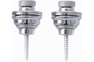 Musiclily Guitare Attache Courroie Sécurité de Sangles Plat Strap Locks Buttons en Métal pour Guitare électrique Acoustique Strat Tele et Basse, Chrome(Lot de 2)