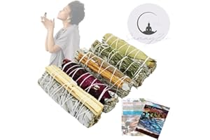 GENÉRICO Biała szałwia do spalania Pura - ze świętym kijem, różami, cynamonem, rozmarynem, eukaliptusem - zestaw do oczyszczania energii - sprzyja dobrobytu, medytacji i relaksacji - naturalny smomeerium - Biała szałwia