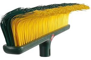 Gardi REX Krallenbesen Ersatzkopf - Besen mit Geschwungenen Borsten - Bürste für Gartenreinigung - Gartenwegen, Steingärten und Bodenstrukturen Geeignet - 45cm Breit (Grün und Gelb)
